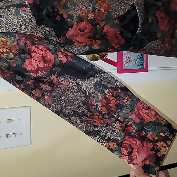 Vintage Blazer Jacket Womens rose print pockets lightweight - Picture 5 of 9